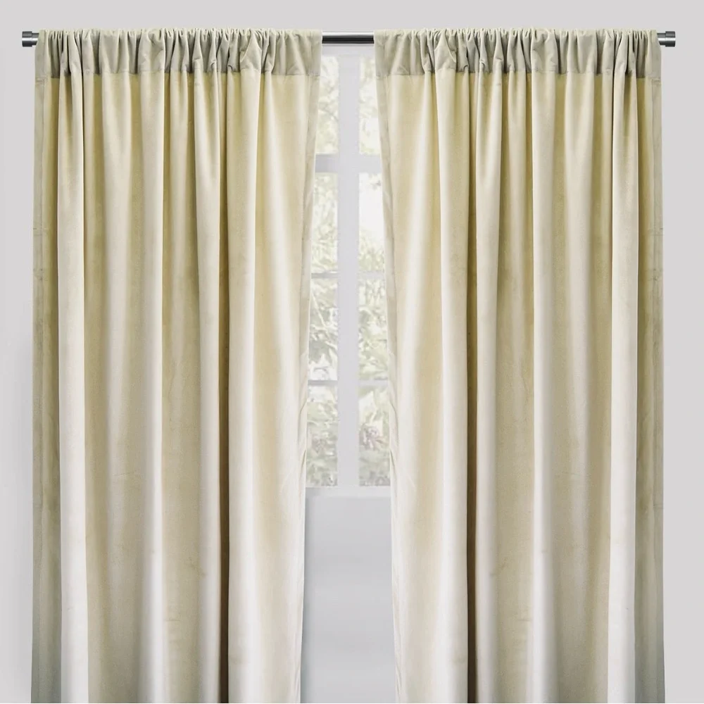 Torino Curtain Panels | Solid Velvet by Rodeo Home set off 2 ( 54”x96”)